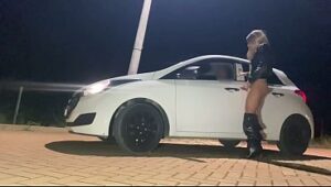 Rough street fuck between a couple outdoors