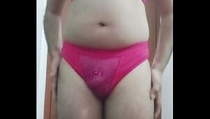 Gaurissy flaunts pink honeymoon lingerie in a BDSM solo