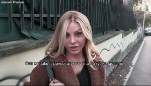 Noemi Blonde and Rambetto Stefanin Take €1000 for Anal