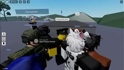 Blocky avatars heat up in a casual in-game moment